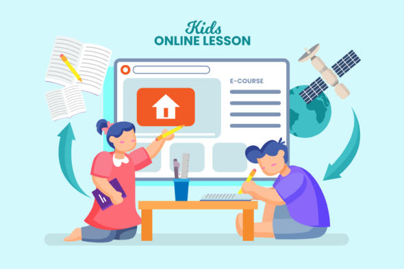 Illustration of online lesson learning