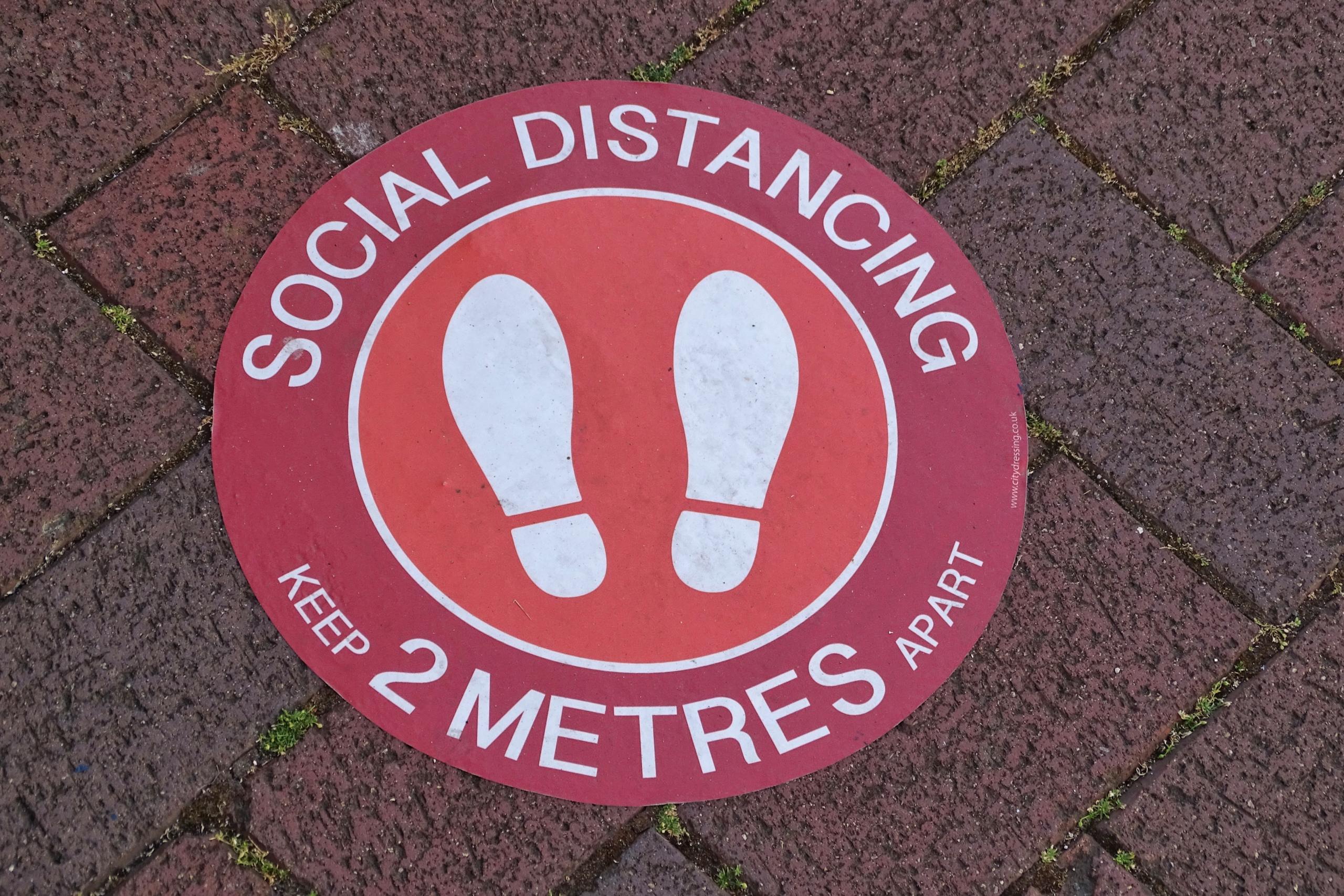 social distancing sign