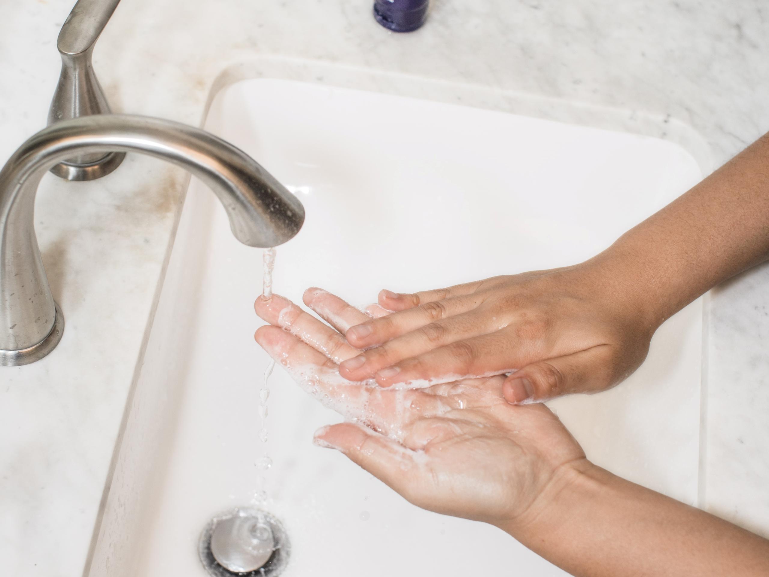 washing hands