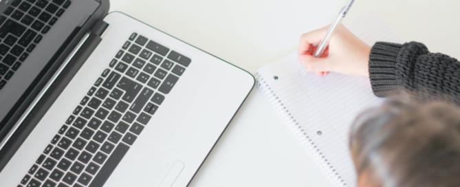 student using laptop