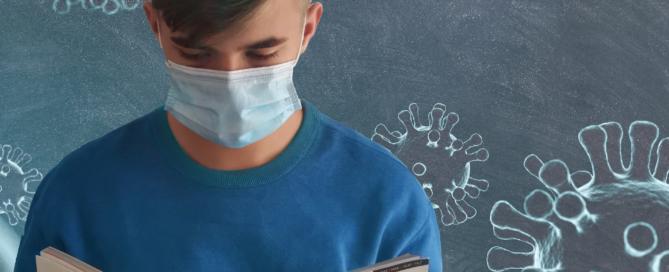 student with mask