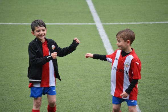 students playing soccer