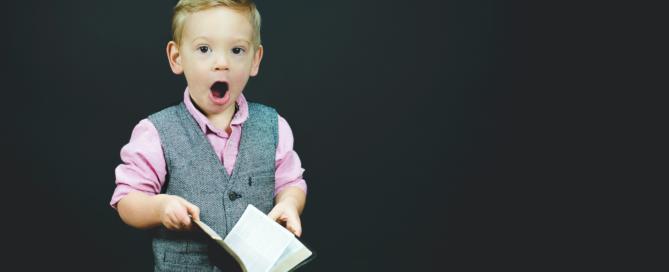 child learning at school