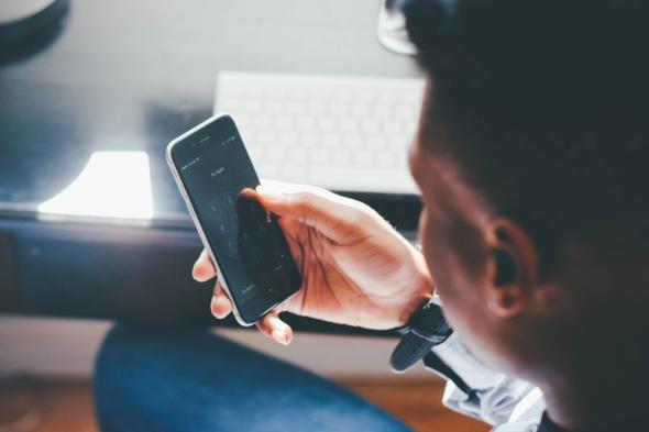 person looking at phone
