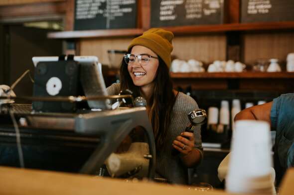 Smiling barista