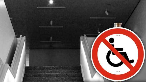 staircase, disability sign