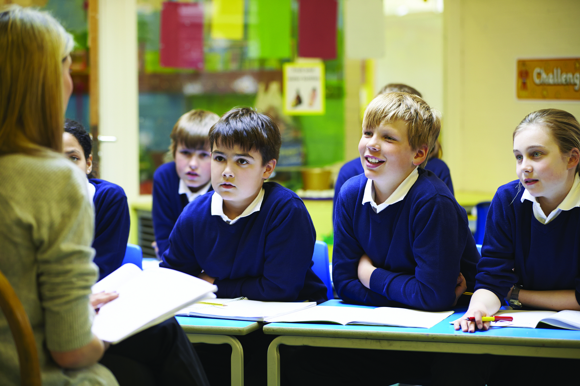School kids in classroom