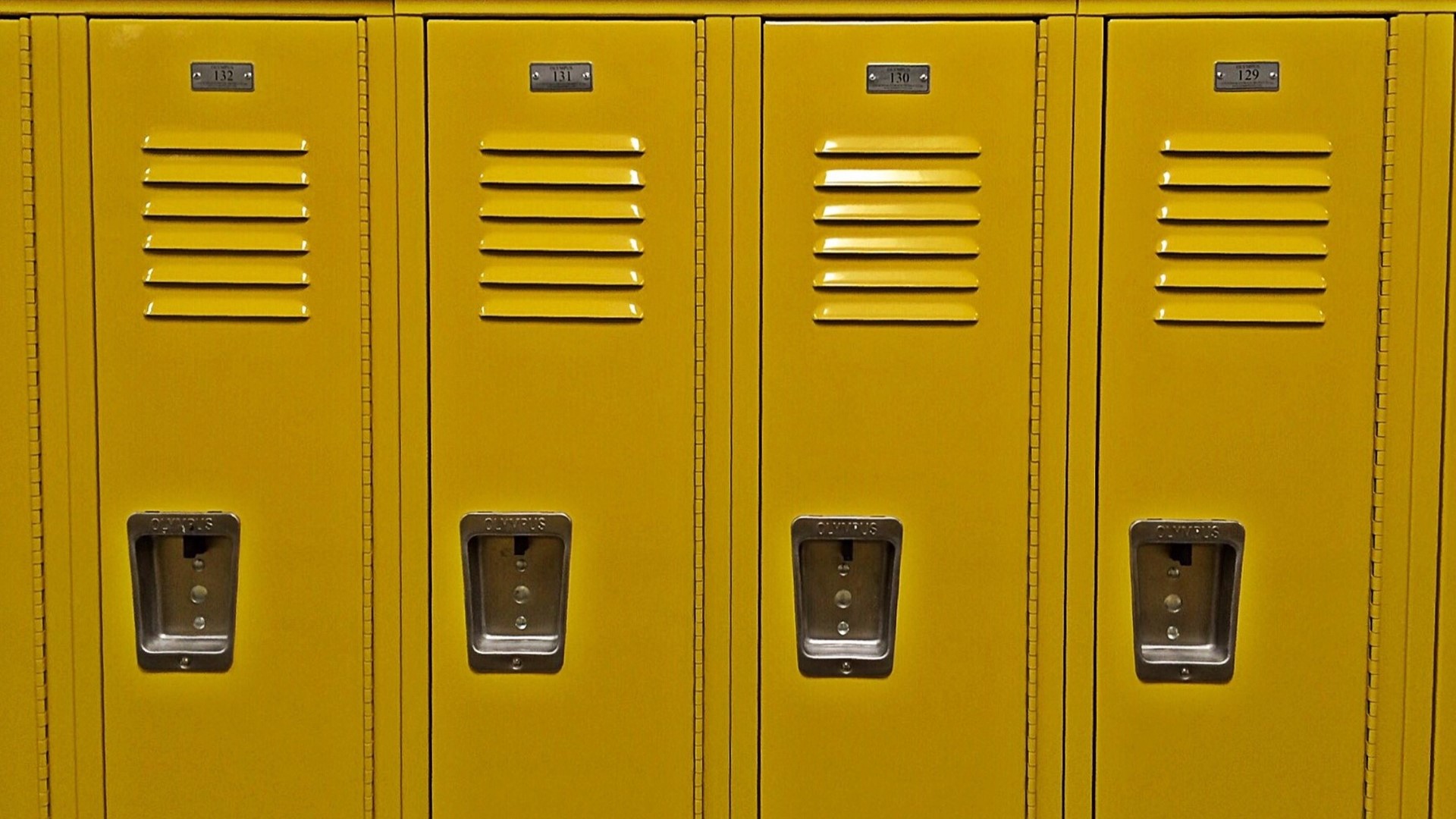 yellow school lockers